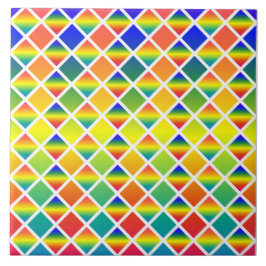 Mörk och LIght Rainbows (Diamond Checkered) Kakelplatta