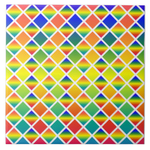 Mörk och LIght Rainbows (Diamond Checkered) Kakelplatta