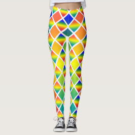 Mörk och LIght Rainbows (Diamond Checkered) Leggings