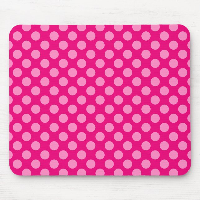 Mörk och Ljusa rosa Polka dots Musmatta (Framsidan)