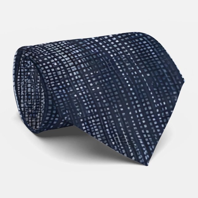 Mörk och ljusblå Denim Rand Neck Tie Slips (Rullad)