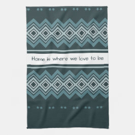 Mörk och ljusblå kökshandduk