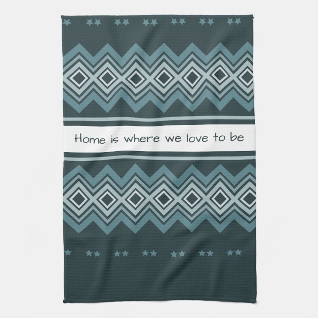 Mörk och ljusblå kökshandduk (Vertikal)