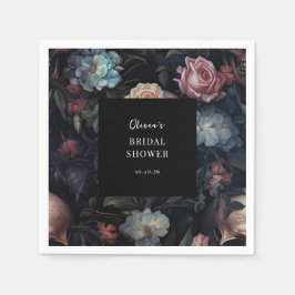 Mörk och Möhippa för Blommigt Moody Pappersservett