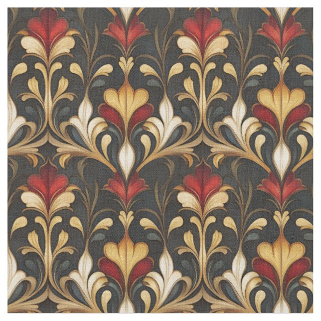 Mörk och Moody Art nouveau Tyg (Närbild)