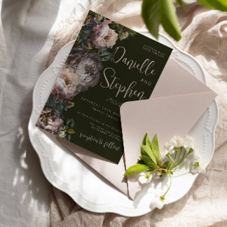 Mörk och Moody, Blommigt för bröllopsinbjudan Inbjudningar