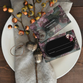 Mörk och Moody Blommigt Placeringskort