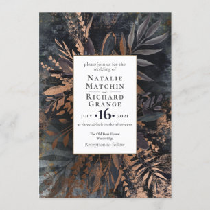 Mörk och Moody bröllopsinbjudan grått Inbjudningar