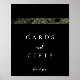 Mörk och Moody Ferns Modern Card and Gifts Sign Poster