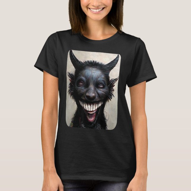 Mörk och ockult Laughing Satan T Shirt (Framsida)
