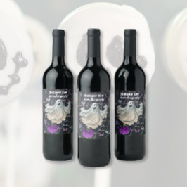 Mörk och Spooky Halloween Vinflaska Etikett