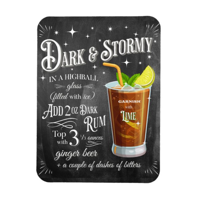Mörk och Stormy Chalkboard-recept Magnet (Vertikal)