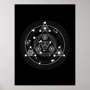 Mörk ockult stilheliggeometri poster