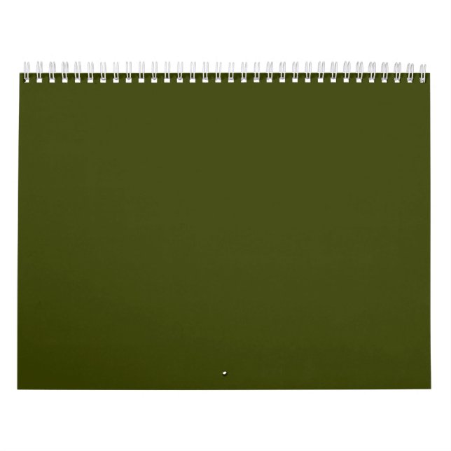 Mörk oliv grönt färg i fast form kalender (Omslag)