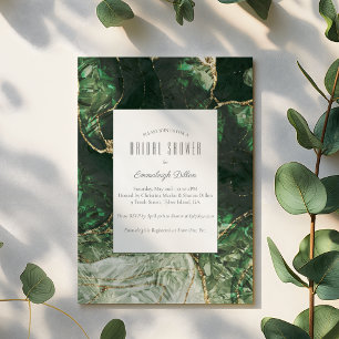 Mörk Oliv grönt Gemstone Möhippa Inbjudningar