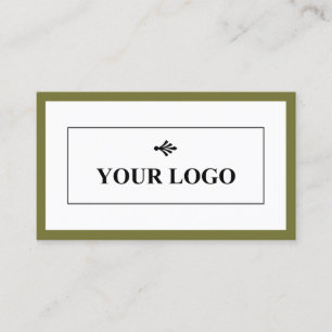 Mörk Oliv grönt Gräns Din Logotyp minimalistisk Visitkort