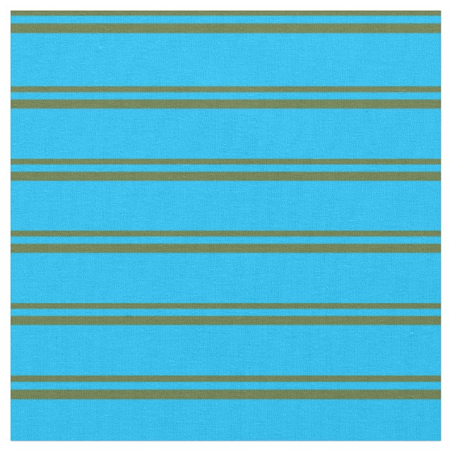 Mörk Oliv grönt och djup Himlar Blue Rand Tyg (Närbild)