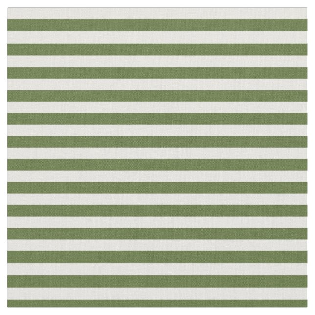 Mörk Oliv grönt och vit mynning/stripe Mönster Tyg (Närbild)