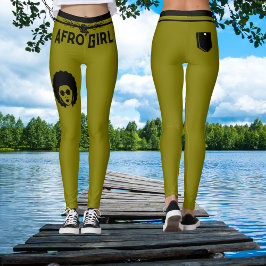Mörk Oliv grönt Solid Färg Trendig Afrikansk kvinn Leggings