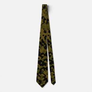 Mörk Olive, Black och Brown Camouflage Mönster Slips