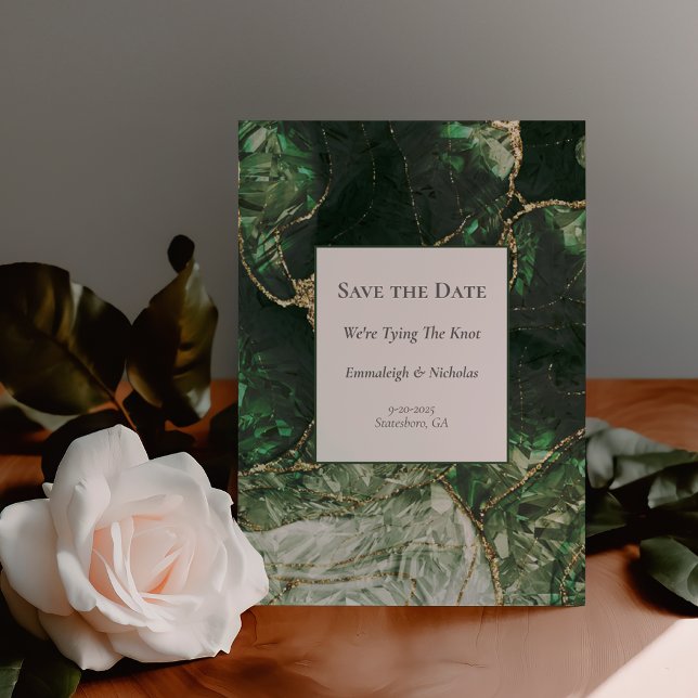 Mörk Olivgrön Ädelsten Spara Datum Vykort (Skapare uppladdad)