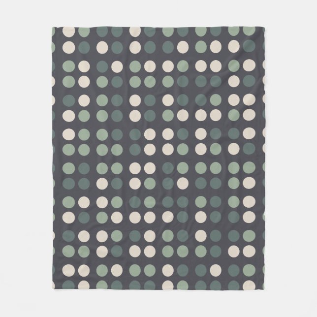 Mörk Olivgrön Geometrisk Mönster Boho Fleecefilt (Framsidan)