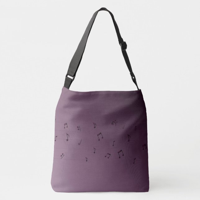 Mörk Ombre Musik noter Mauve Axelväska (Baksida)