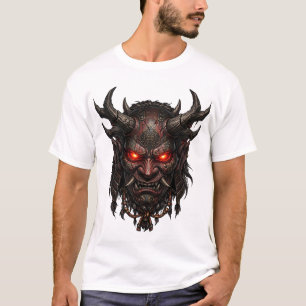 Mörk Oni-demonmask Japansk skräck Fantasy Artwork T Shirt