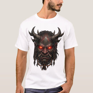 Mörk Oni-demonmask Japansk skräck Fantasy Artwork T Shirt