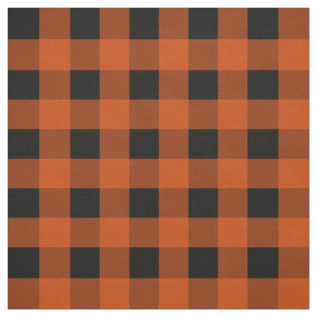 Mörk Orange Buffalo Plaid Fabric Tyg (Provkarta)
