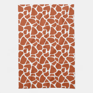 Mörk - orange giraffmönster kökshandduk