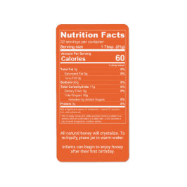 Mörk Orange Honung Nutrition Facts Product Fraktsedel