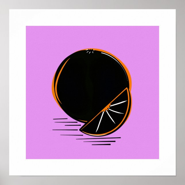 Mörk Orange – Minimal Grafikkonst  Poster (Framsidan)