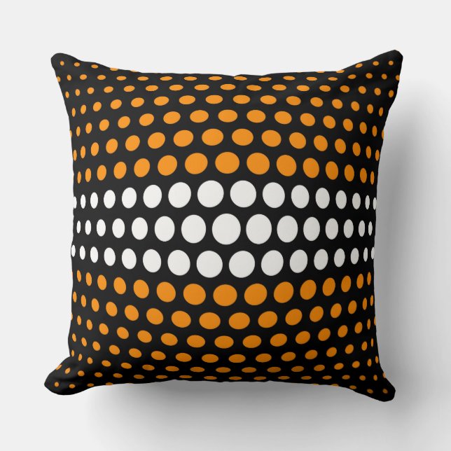 Mörk orange och Polka dots Mönster Kudde (Framsida)