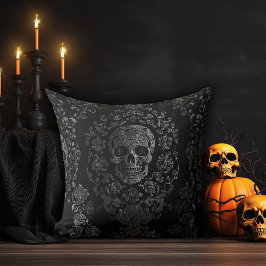 Mörk Ornate Skull Kudde