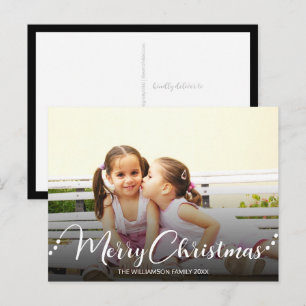 Mörk Overlay White God jul Photo Helgdag Vykort
