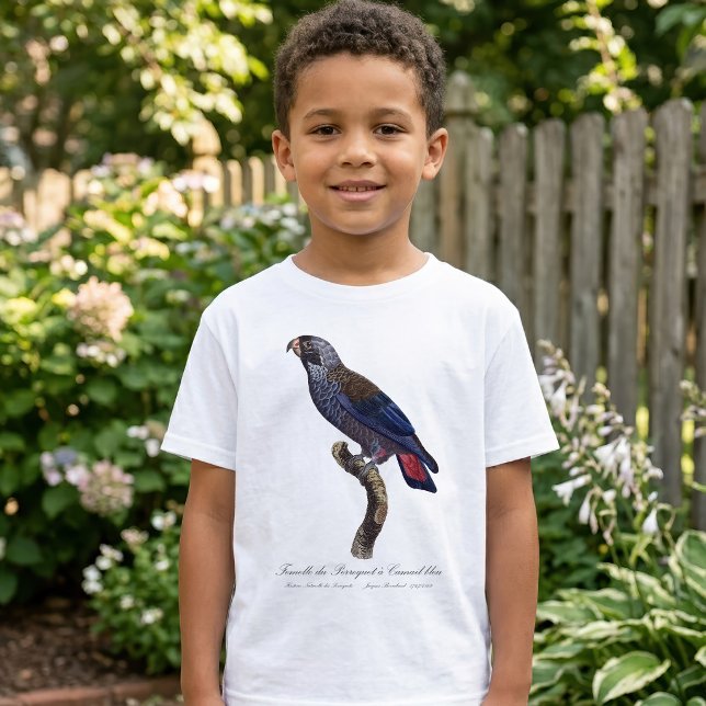 Mörk papegoja, Pionus fuscus T Shirt (Dusky Parrot or Dusky Pionus, Pionus fuscus. Boy Basic White T-Shirt)