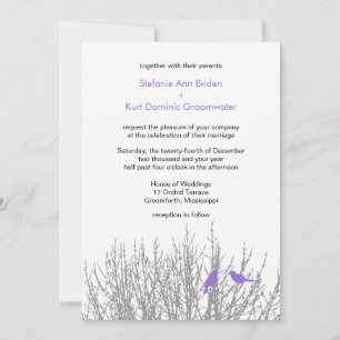 Mörk Pastel Lila Elegant Winter Wedding DIY Invi Inbjudningar