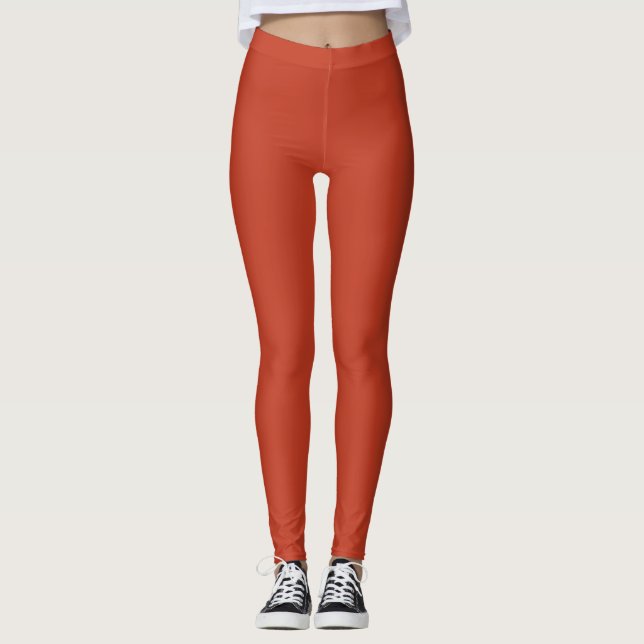 Mörk Pastellröd Färg Enfärgad Enkel Leggings (Framsida)