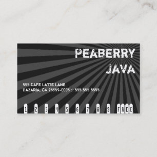 Mörk Peaberry Java Drink Punch-kort Lojalitetskort