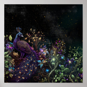 Mörk Peacock Digital Art Design 9 Poster