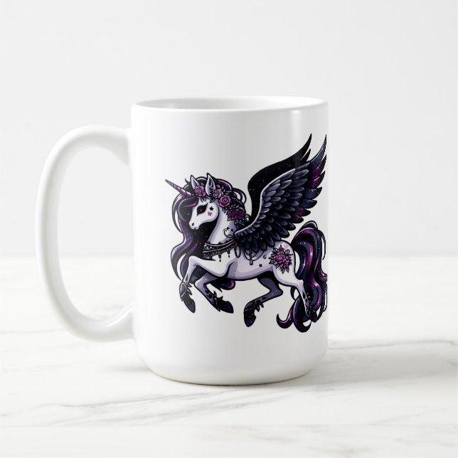 Mörk pegasus glitter kaffemugg (Vänster)