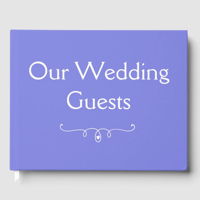 Mörk Periwinkle Lila våra Bröllop Guests Gästböcker (Framsida)