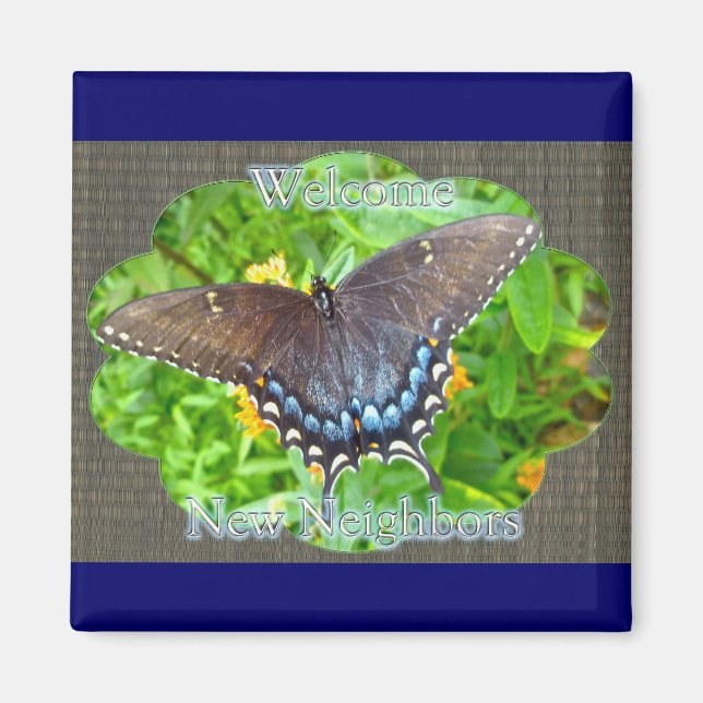 Mörk Phase Tiger Swallowtail Butterfly Birthday Magnet (Framsidan)