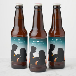 Mörk Photo FÖRLOVNING Beer-etikett Ölflaska Etikett