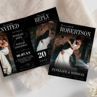 Mörk Photo Magazine QR-kod allt i ett Bröllop