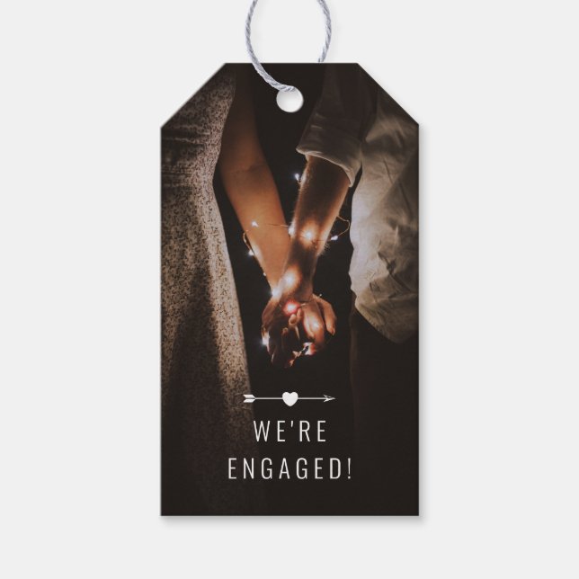 Mörk Photo | Meddelande om Förlovning | MÄRKRE | B Presentetikett (Framsidan)