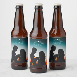 Mörk Photo | Spara datum | Beer-etikett | Övre Ölflaska Etikett