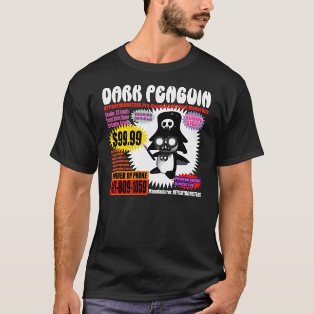 Mörk pingvin Actionfigure Tee Shirt (Framsida)