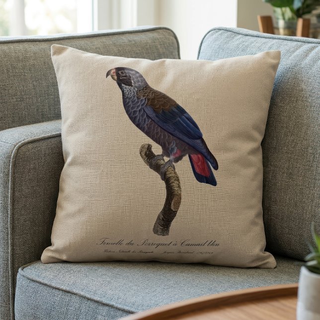 Mörk Pionus, Pionus fuscus Kudde (Dusky Parrot or Dusky Pionus, Pionus fuscus. Throw Pillow)